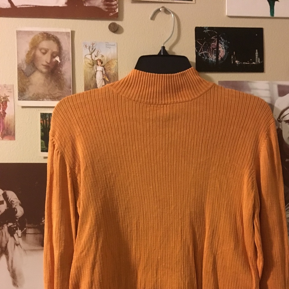Orange Ribbed Turtleneck